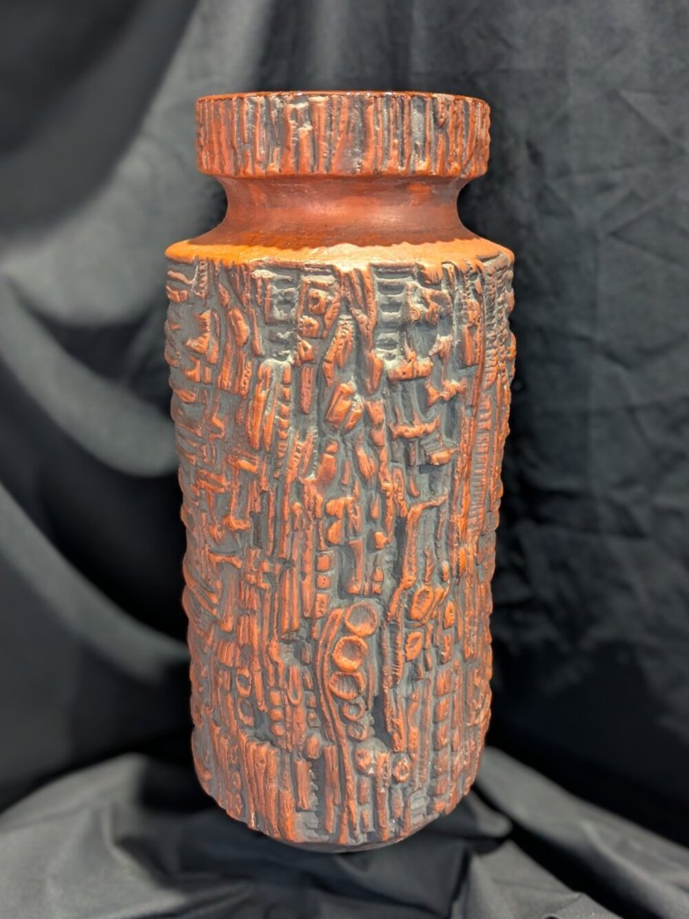 Vase de 20 " X 9 " W-Germany céramique Fat Lava allemande années 1960 -70